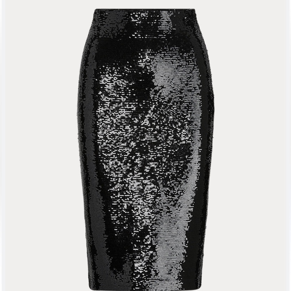 Ralph Lauren Black Sequin Pencil Skirt
